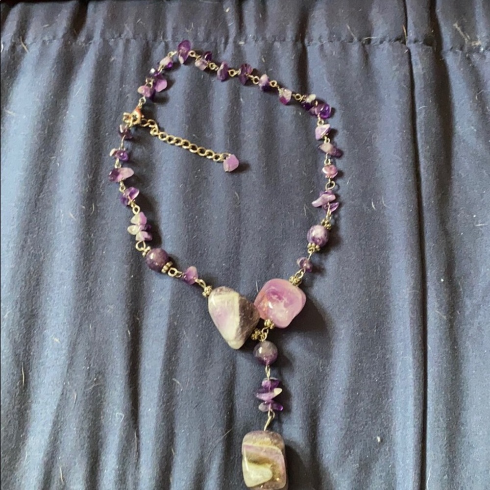 Amethyst stone adjustable necklace